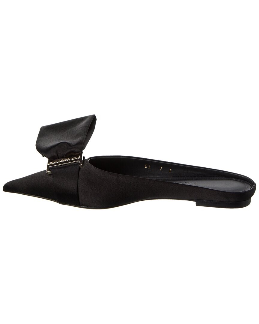 Ferragamo Emii T Атласные туфли на плоской подошве Salvatore Ferragamo, черный — фото 3
