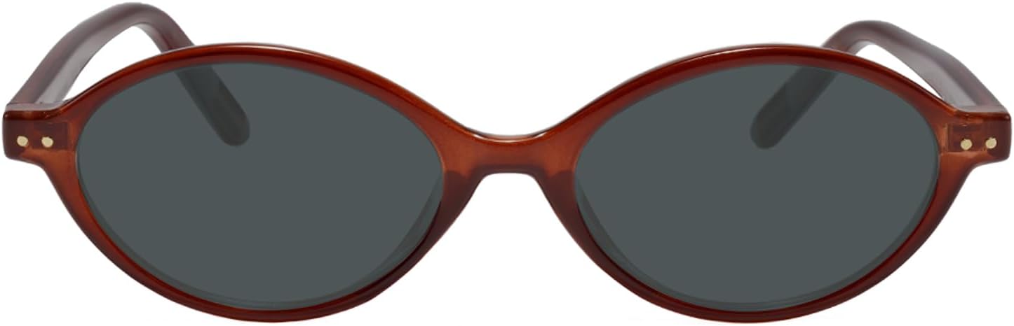 

Солнцезащитные очки TIJN Olisa Retro Oval для женщин и мужчин – поляризованные, с защитой от УФ-излучения UV400, легкая и стильная оправа, модные солнцезащитные очки, 09. Dark Red / Grey