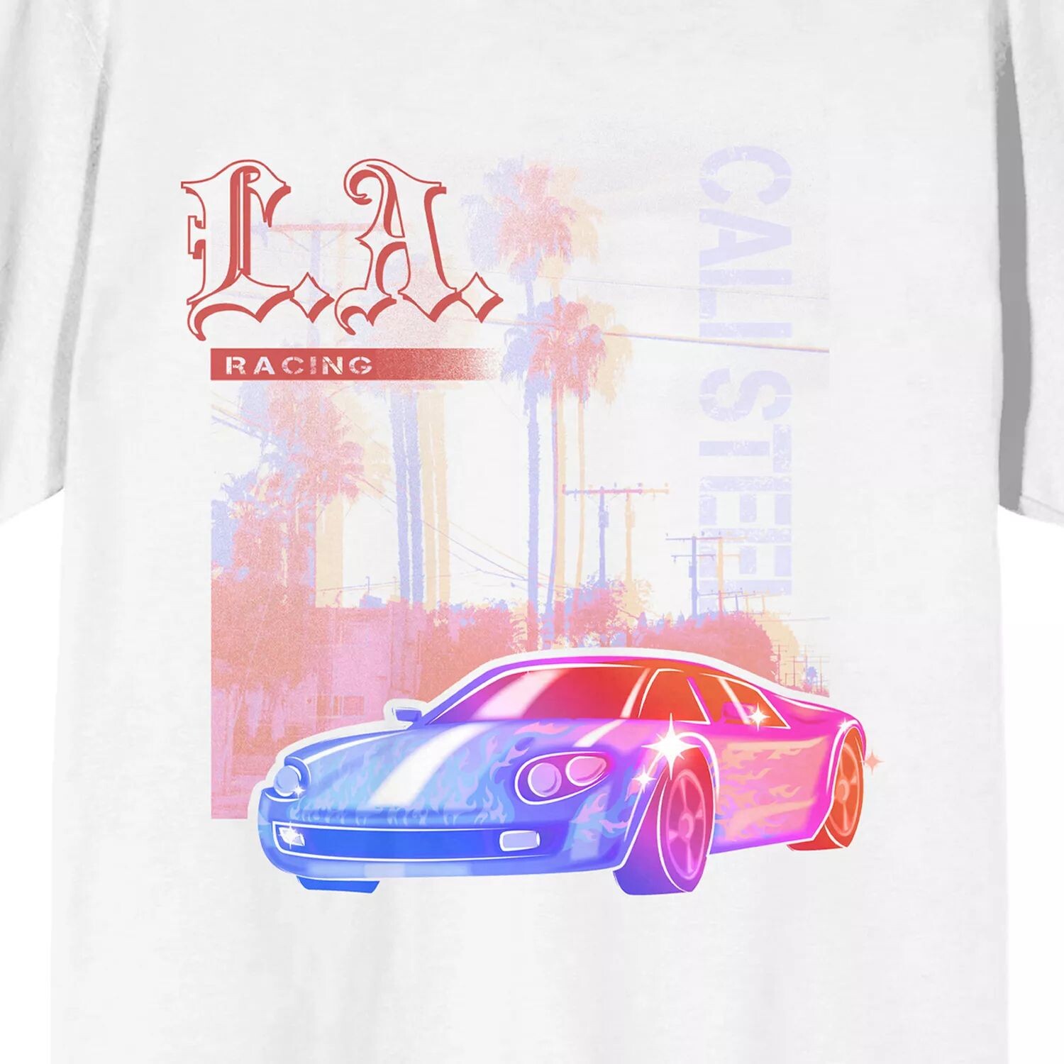 

Мужская стальная футболка с графическим рисунком Car Fanatic LA Cali Licensed Character