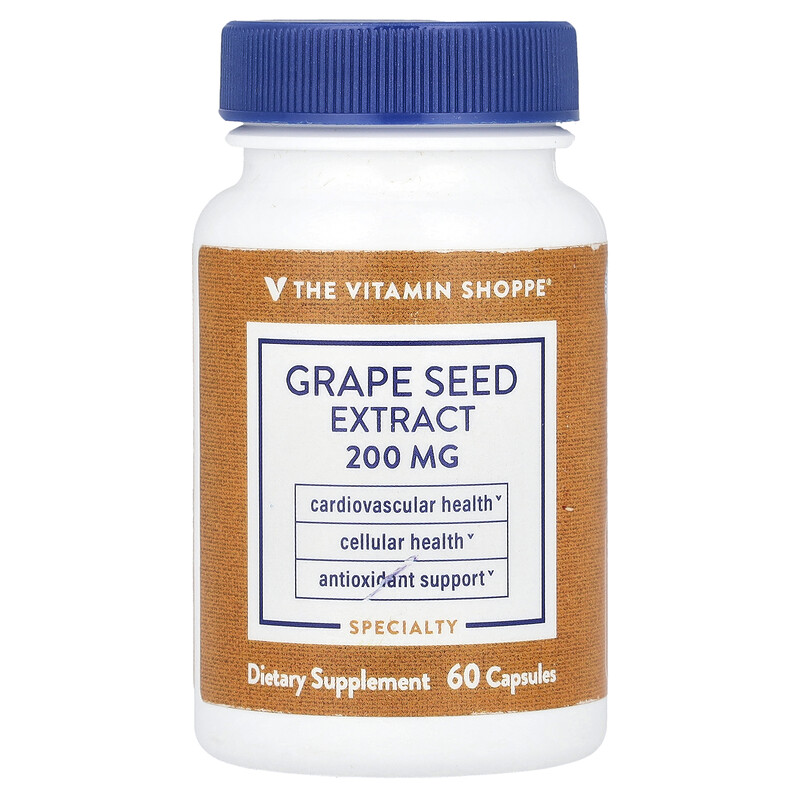 

The Vitamin Shoppe, Экстракт виноградных косточек, 200 мг, 60 капсул