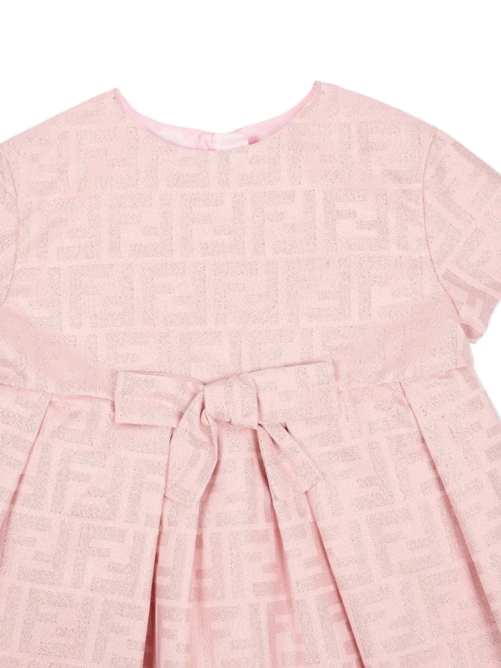 Платье с бантом и узором FENDI KIDS, розовый — фото 3