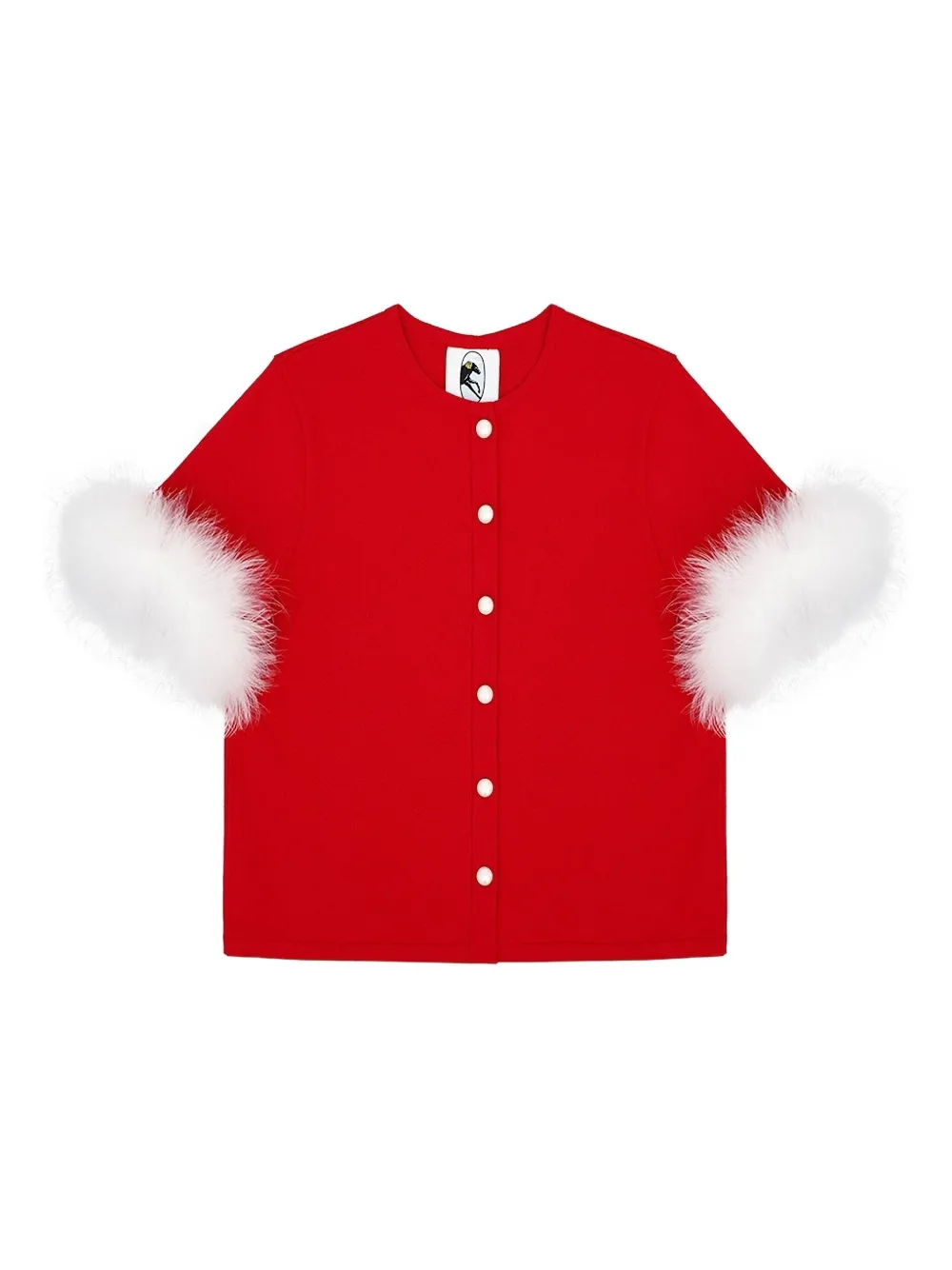 

Кардиган с короткими рукавами Miss Kitty и съемными перьями, красный Sleeper