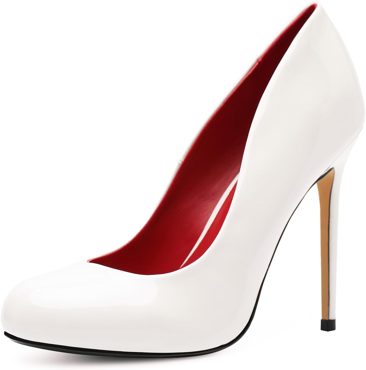 

Унисекс, мужские и женские туфли на высоком каблуке с круглым носком, шпильки, из лакированной кожи, нарядные туфли для вечеринок Haozhaotou, белый