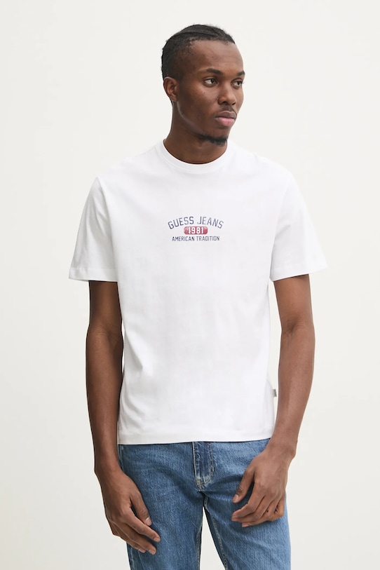 

Хлопковая футболка Guess Jeans, белый