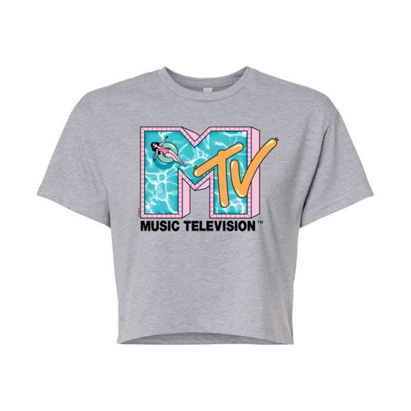 

Детская укороченная футболка MTV в розовом цвете Licensed Character, серый