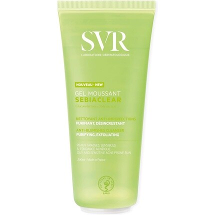 

SVR SEBIACLEAR Пенящийся очищающий гель для лица и тела для жирной, склонной к акне и комбинированной кожи 200мл