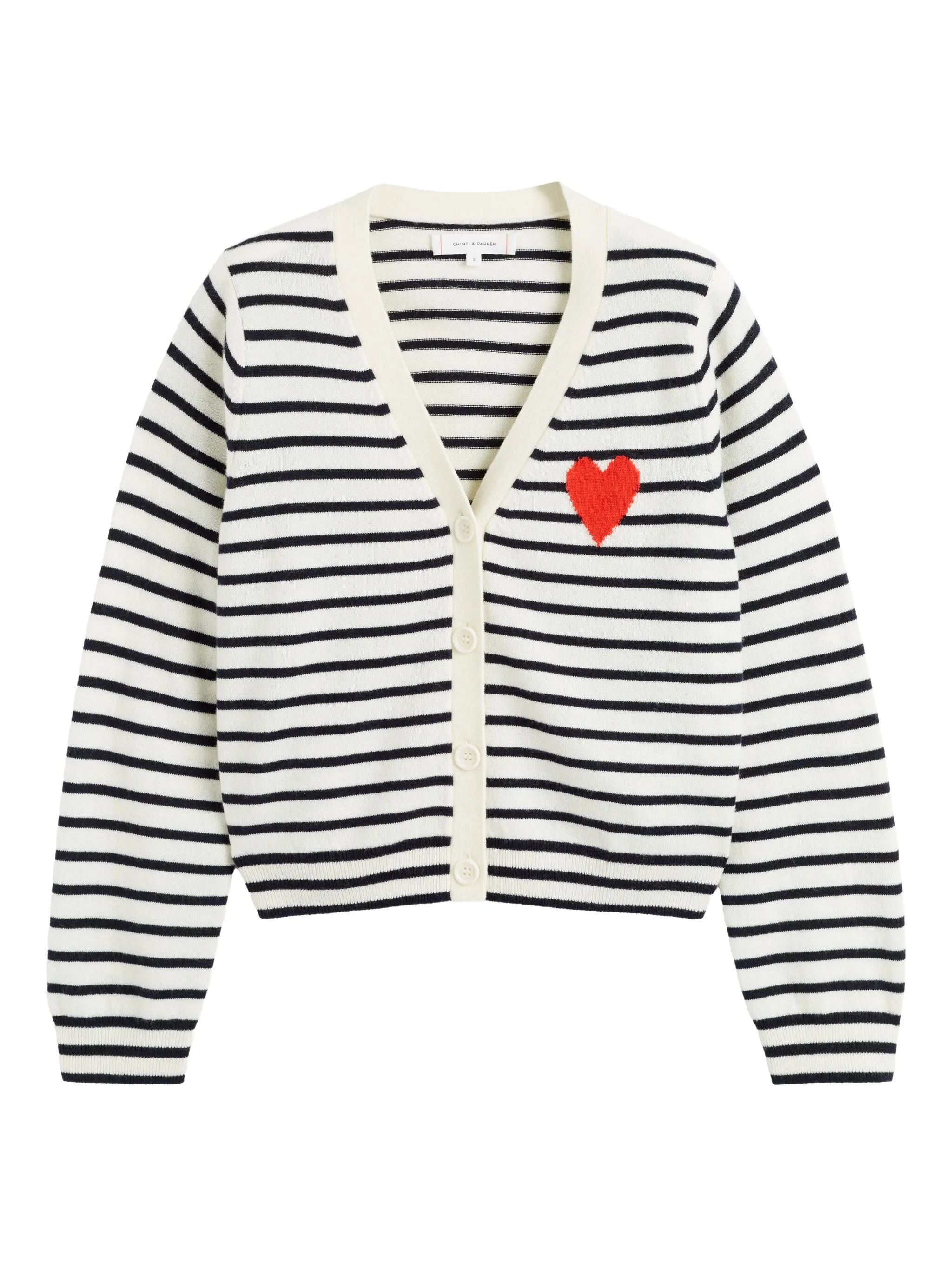 

Кардиган Breton Heart в полоску Chinti & Parker, кремовый