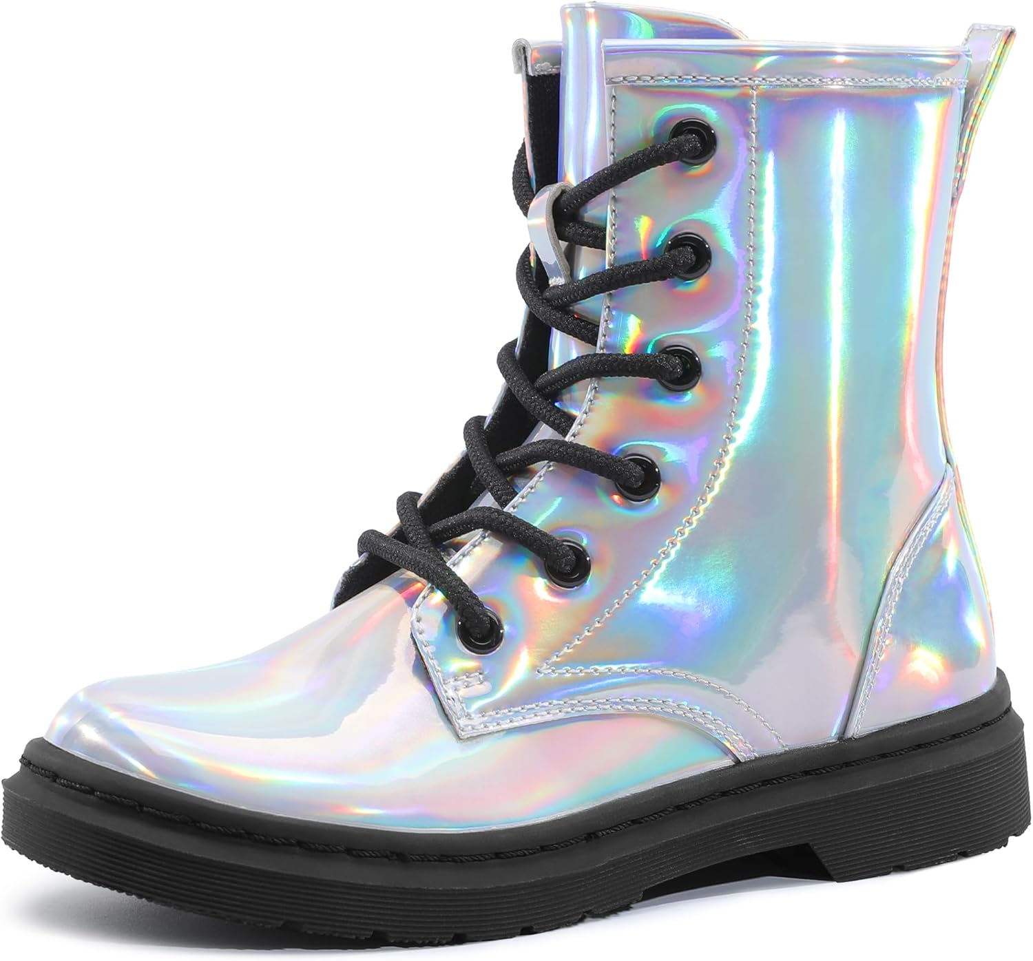 

Ботильоны для девочек shoeslocker с боковой молнией и шнуровкой - стильная и удобная обувь с блестками для малышей, детей младшего и старшего возраста, Silver