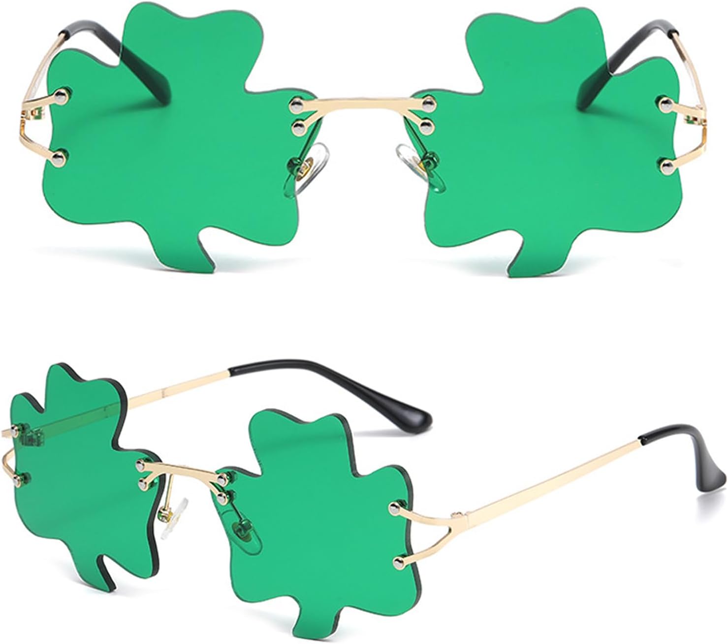 

Солнцезащитные очки в виде ирландского клевера ко Дню Святого Патрика, зеленые очки в виде четырехлистного клевера, костюм лепрекона, сувениры для вечеринки, очки для снаряжения ayigu, (1 Pack) Shamrock Green