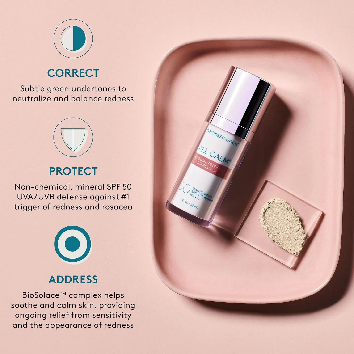Корректор покраснения Colorescience All Calm Clinical Redness Corrector SPF 50, 1 жидкая унция, green — фото 4