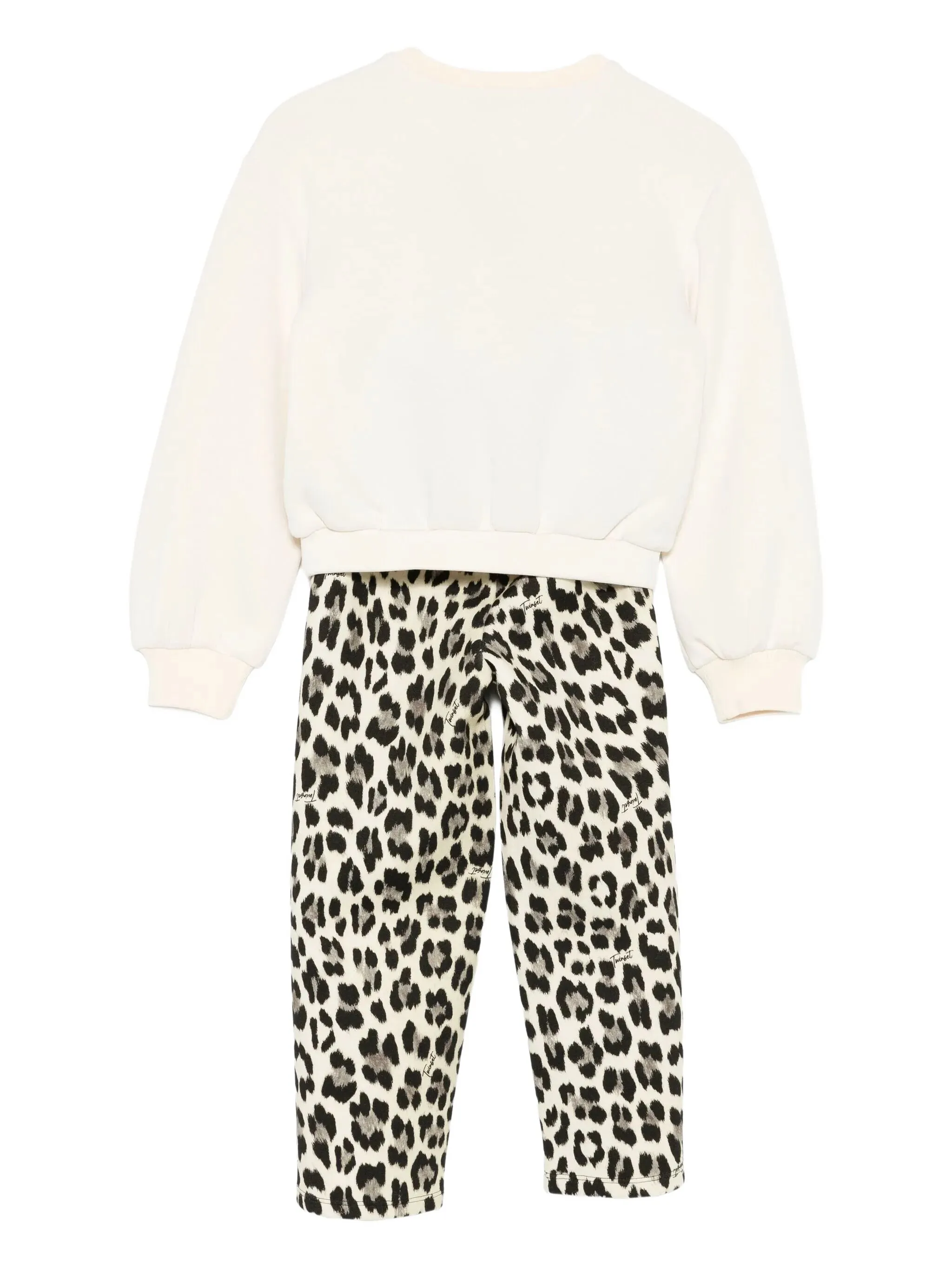 Комплект из топа и брюк с леопардовым принтом Twinset Kids, белый — фото 2