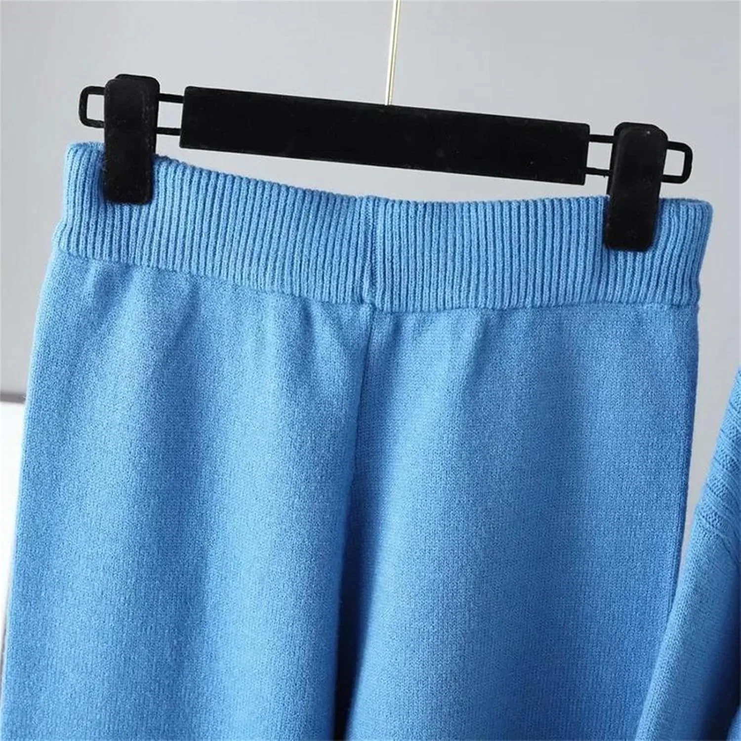 Женский спортивный костюм из 2 предметов, водолазка и брюки, Soft Knit, Black — фото 4