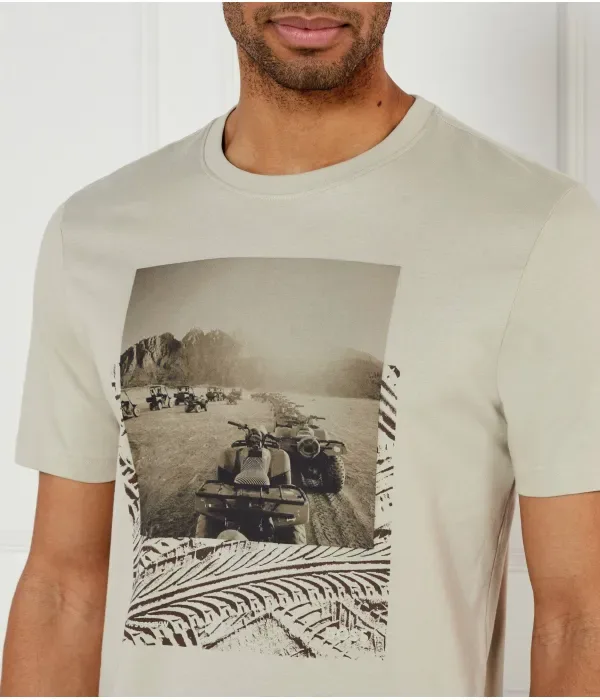 Футболка Te_Dunetrace regular fit Boss Orange, бежевый — фото 4