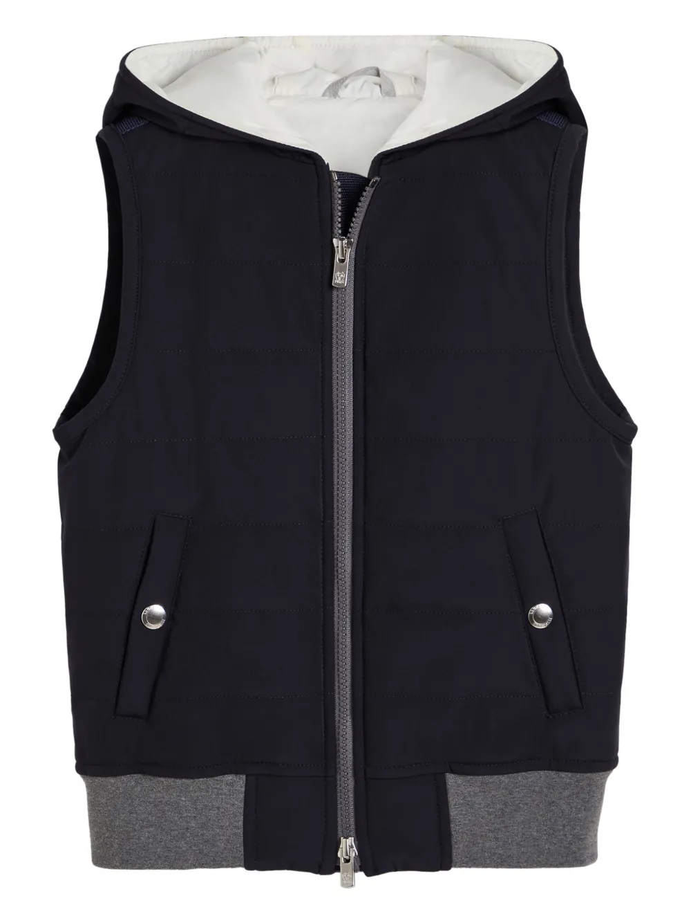 

Жилет с капюшоном Brunello Cucinelli Kids, синий