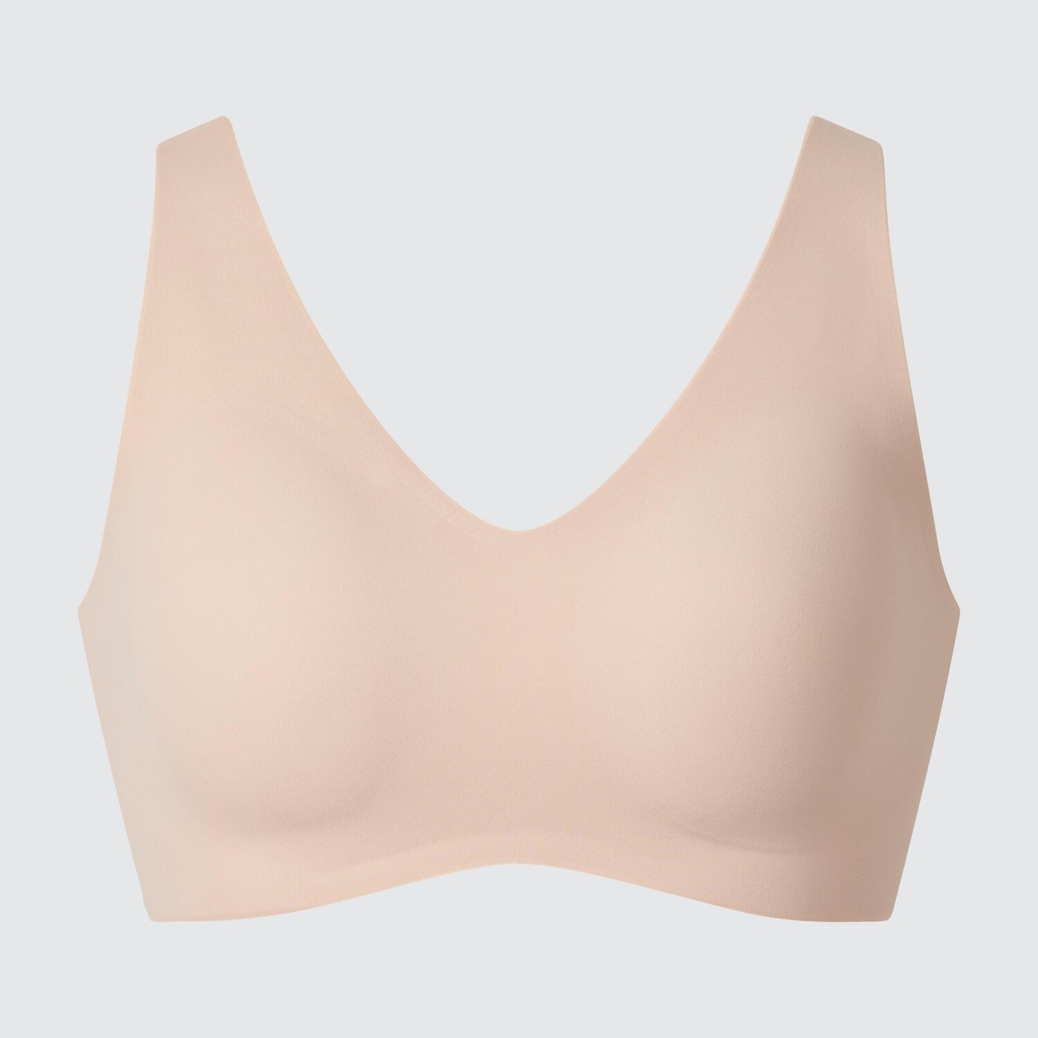 Бесшовный бюстгальтер UNIQLO Ultra Relax AIRism Fixed Cup, бежевый — фото 3