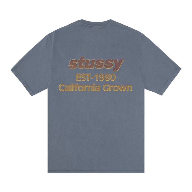 Футболка Stussy California Grown Tee Pigment Dyed 'Navy', синий — фото 2