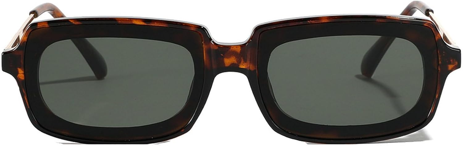 

Солнцезащитные очки в стиле ретро прямоугольной формы для женщин. Модный винтажный стиль 90-х. Прямоугольная оправа, квадратная форма, защита от ультрафиолета UV400 mincl, Leopard Green