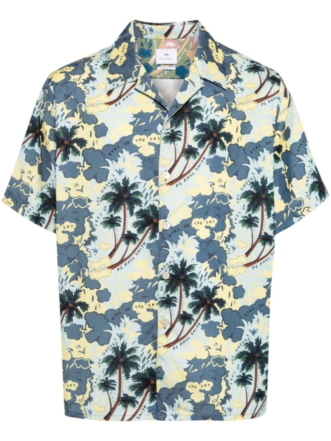 

PS Paul Smith рубашка с принтом Eyes On The Sky, синий