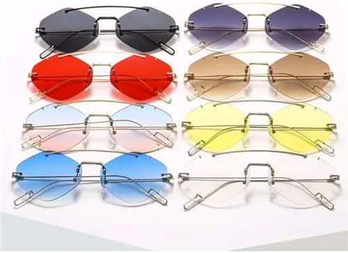 

Женские безободковые солнцезащитные очки Polygon 2027 года, градиентные солнцезащитные очки, женские очки с защитой от УФ-излучения UV400 MTZJH, C3 Gold-red