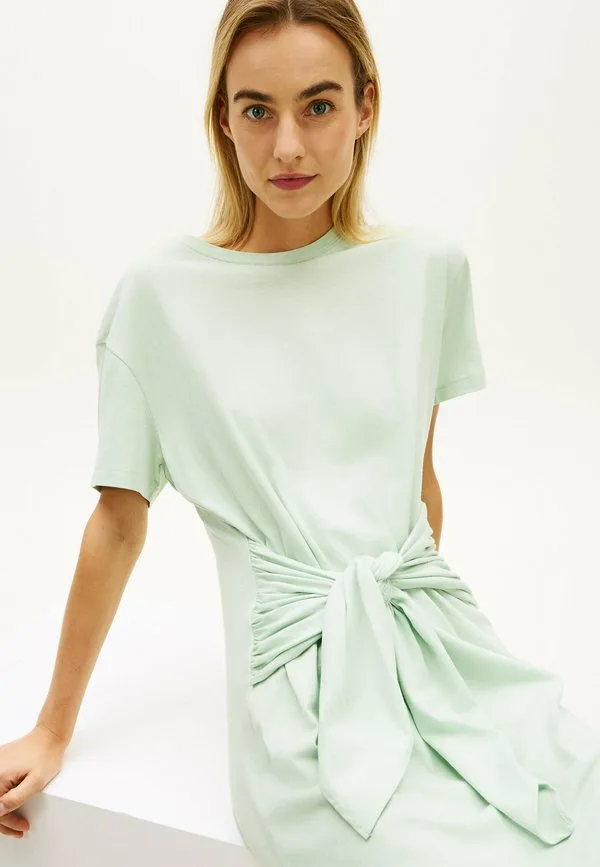 Трикотажное платье миди с текстурированным узлом Tommy Hilfiger, Gentle Jade — фото 4