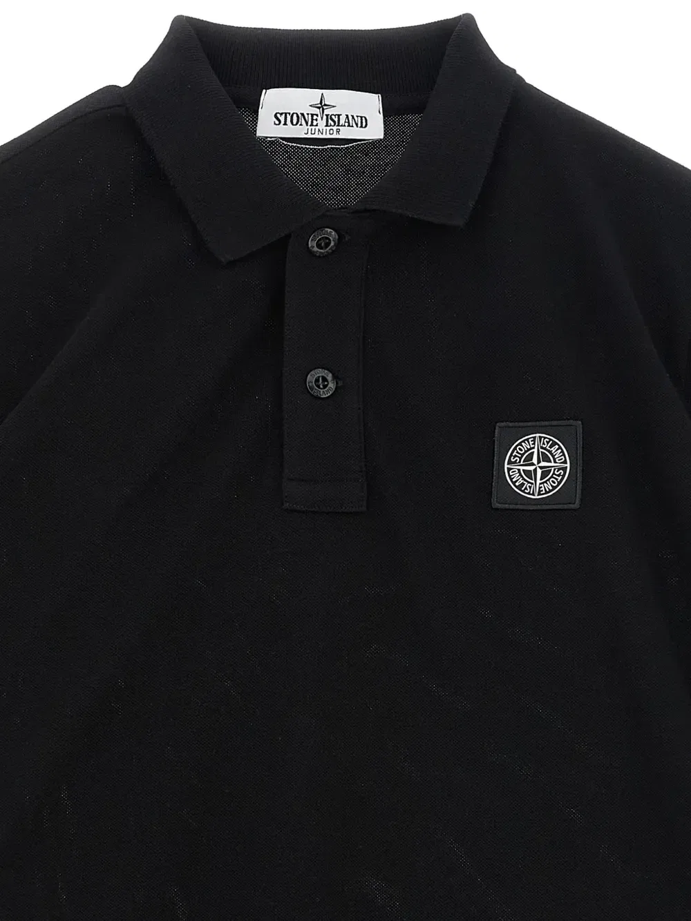 Рубашка поло с нашивкой-логотипом Stone Island Junior, черный — фото 3