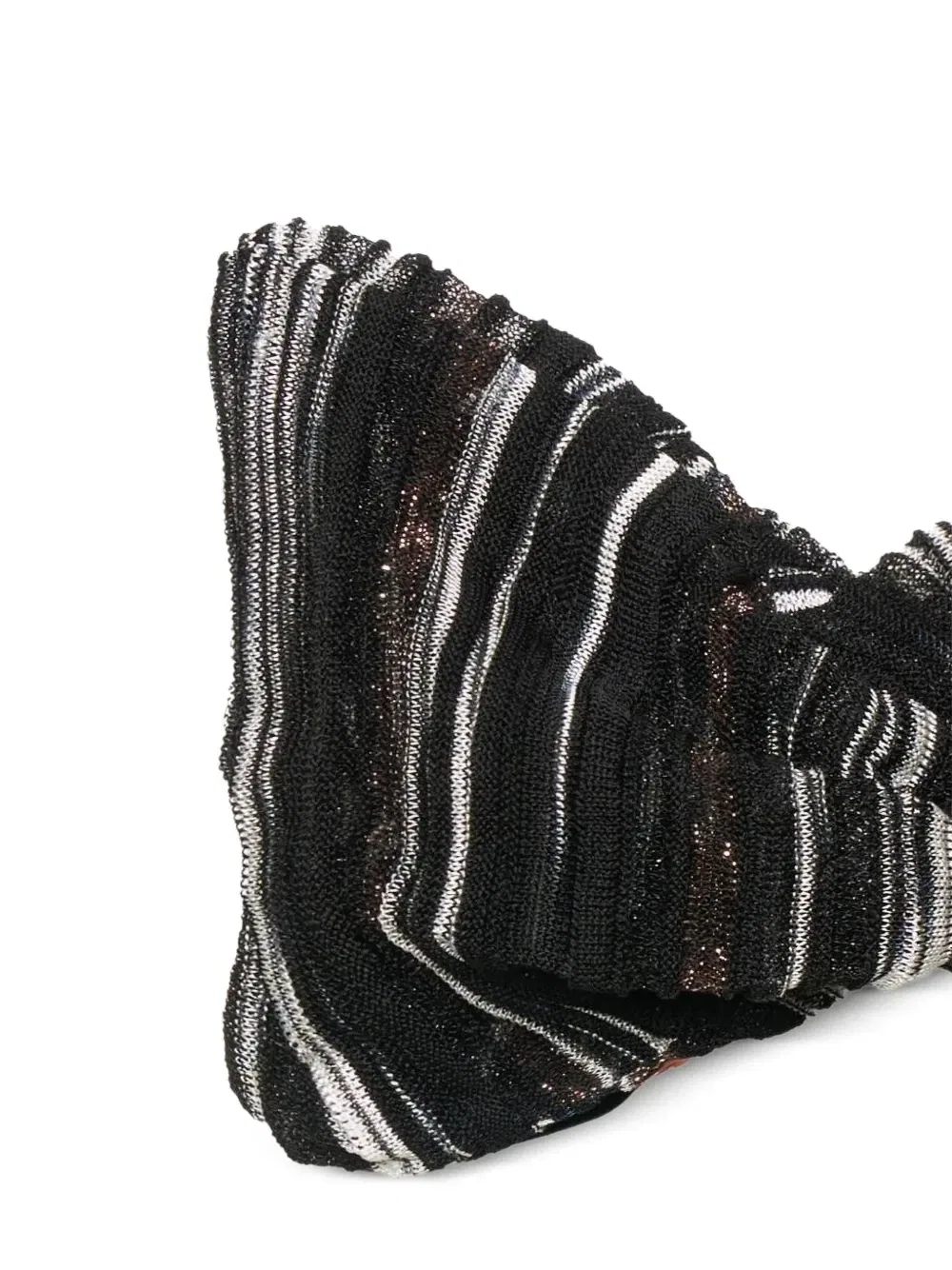 Повязка на голову в полоску с металлизированной нитью Missoni, черный — фото 2