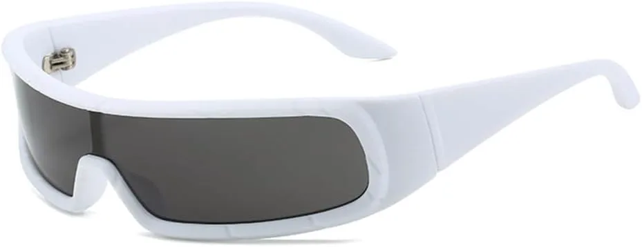 

Солнцезащитные очки прямоугольной формы для женщин и мужчин, спортивные панк-очки, цельные очки-маски, мужские очки в маленькой оправе generic, C5 White Gray