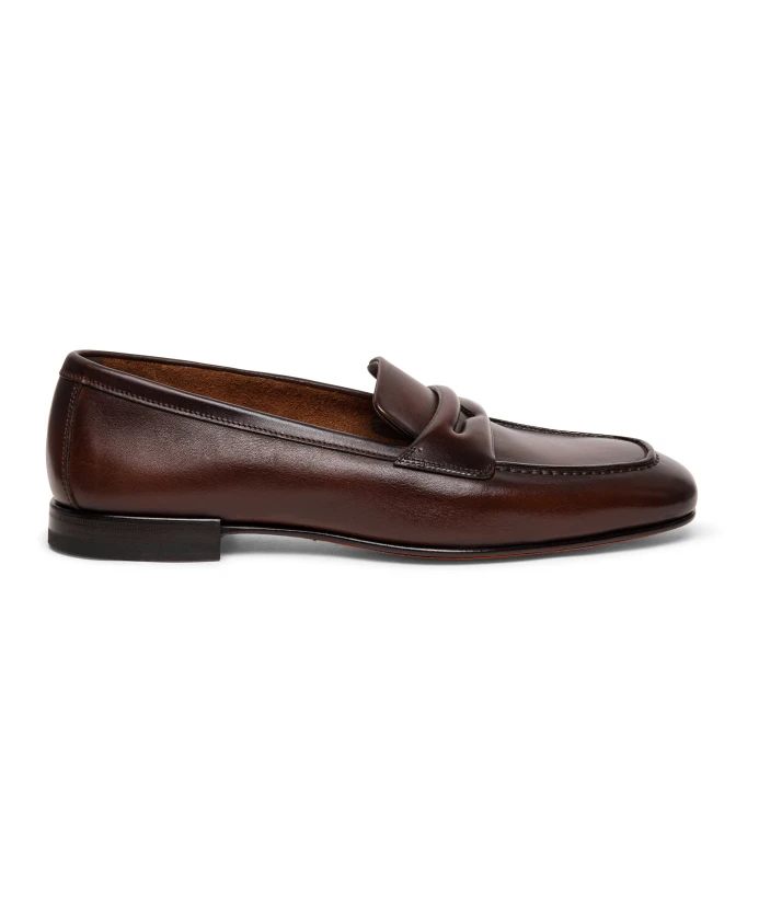 

Мужские кожаные лоферы Santoni, коричневый