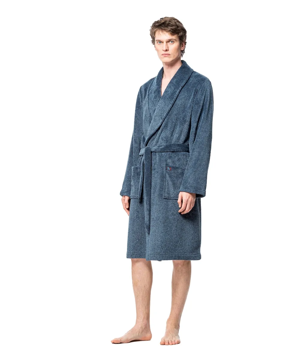 

Мужской халат с узором «смокинг» SOY, темно-синий