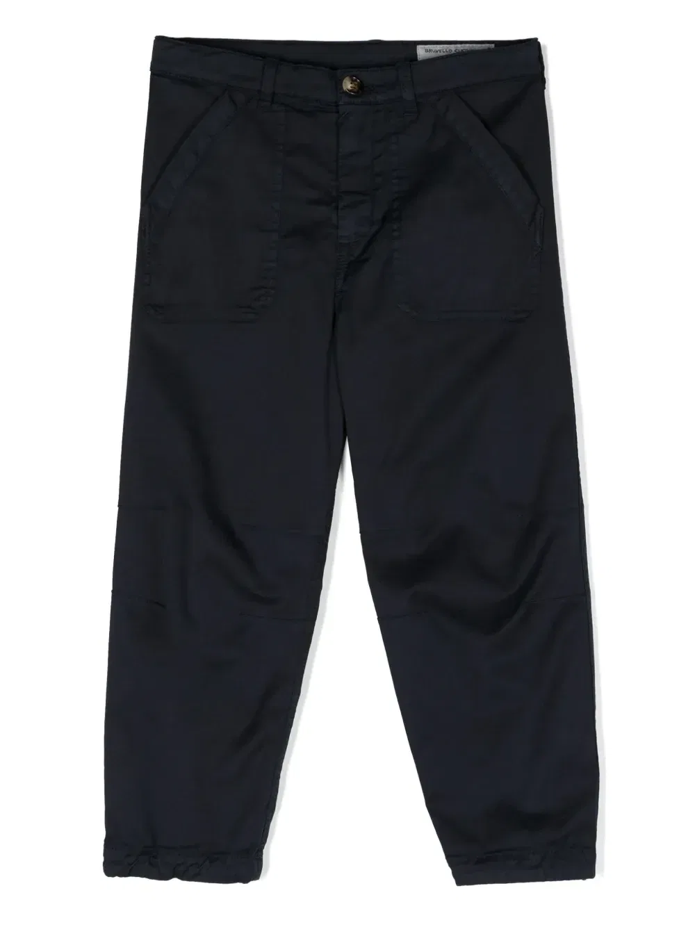 Зауженные брюки средней посадки Brunello Cucinelli Kids, синий
