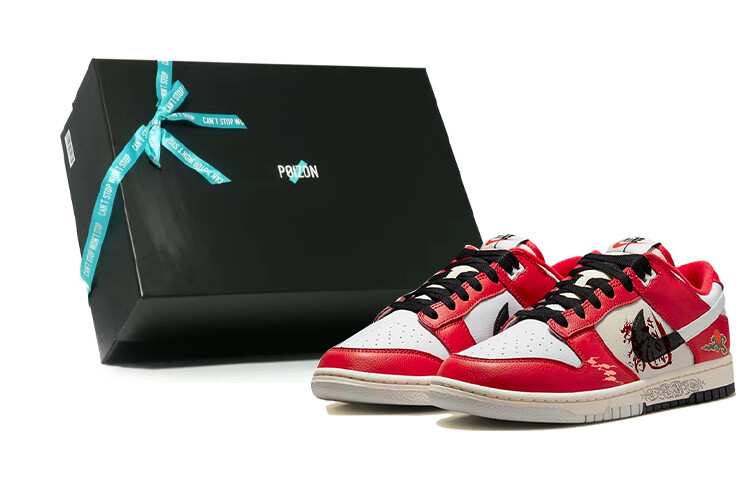 

Кроссовки Nike Dunk Skateboarding Shoes Men Low-top Red/white, красный