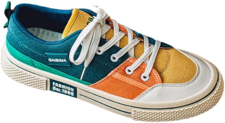 

Мужские спортивные кроссовки - низкие шнурованные модели с стельками из EVA и подошвой из противоскользящей резины, подходят для спортзала, офиса и повседневной носки - легкие Hoalox, зеленый/оранжевый