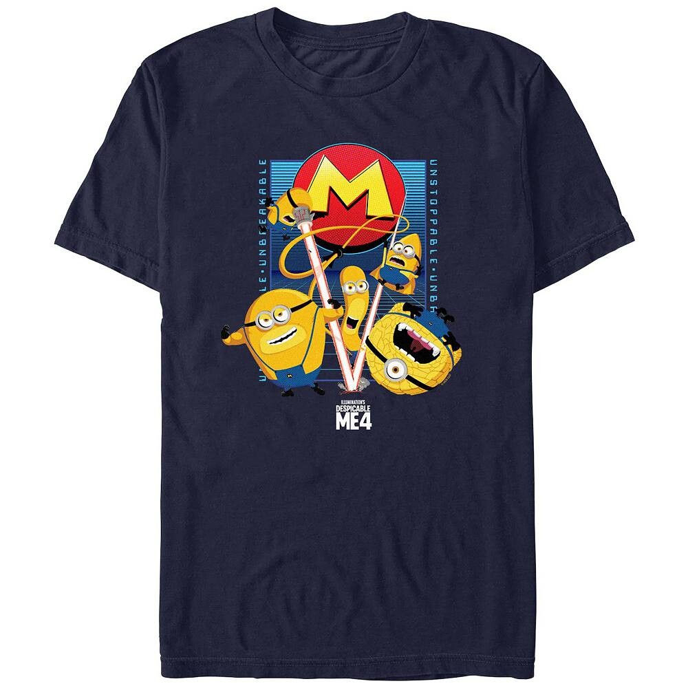 

Мужская футболка с рисунком Despicable Me 4 Mighty Minions Licensed Character, темно-синий