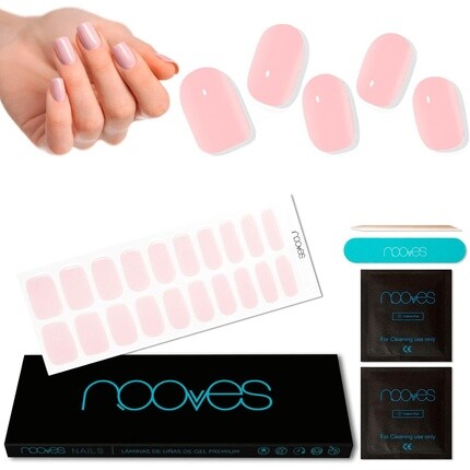 

Предварительно изогнутые гелевые пластины для ногтей Nails Premium Бледно-розовые — полуизогнутые Nooves