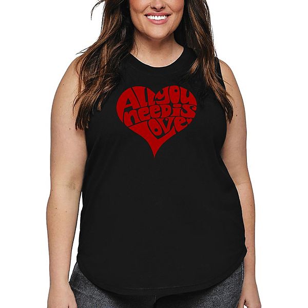 

Футболка с принтом All You Need Is Love для женщин plus size La Pop Art, Black, Черный, Футболка с принтом All You Need Is Love для женщин plus size La Pop Art, Black