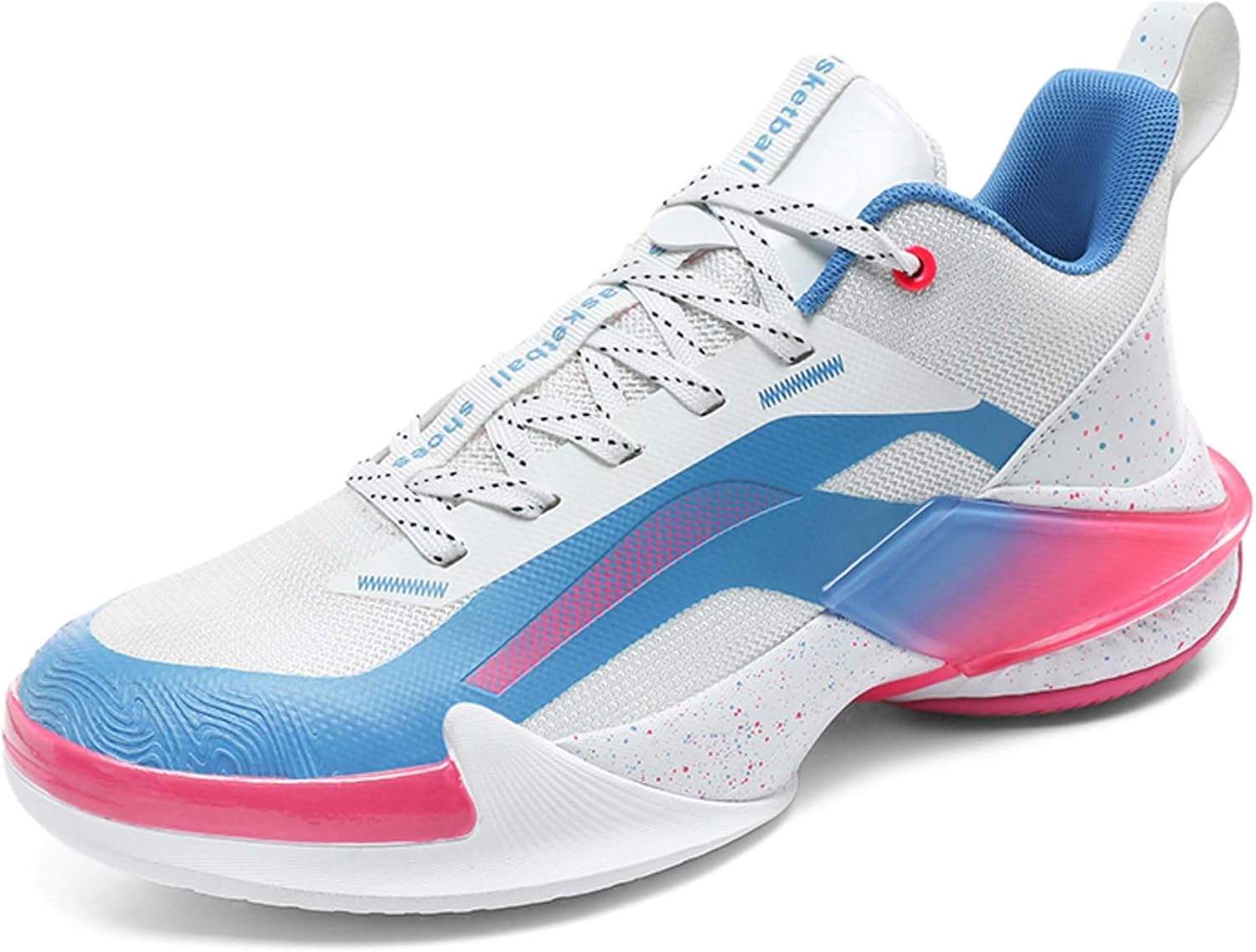 

Мужские и женские спортивные баскетбольные кроссовки, легкие, дышащие, для бега, для занятий в зале и на улице, с амортизацией и нескользящей подошвой Dzbajrqm, белый/красный