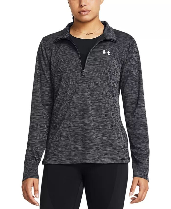 

Женский топ Twist Tech с застежкой-молнией на четверть оборота и логотипом Under Armour, черный