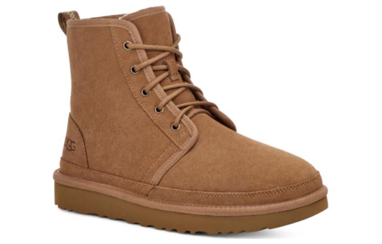 Мужские ботинки UGG Neumel замшевые высокие с овчиной, каштановый — фото 4