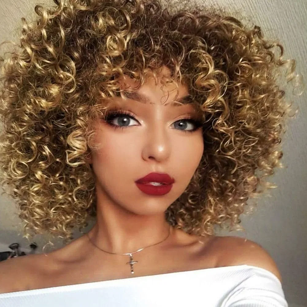 Короткий афро-парик «Blonde Afro» для женщин Siudus, Blond