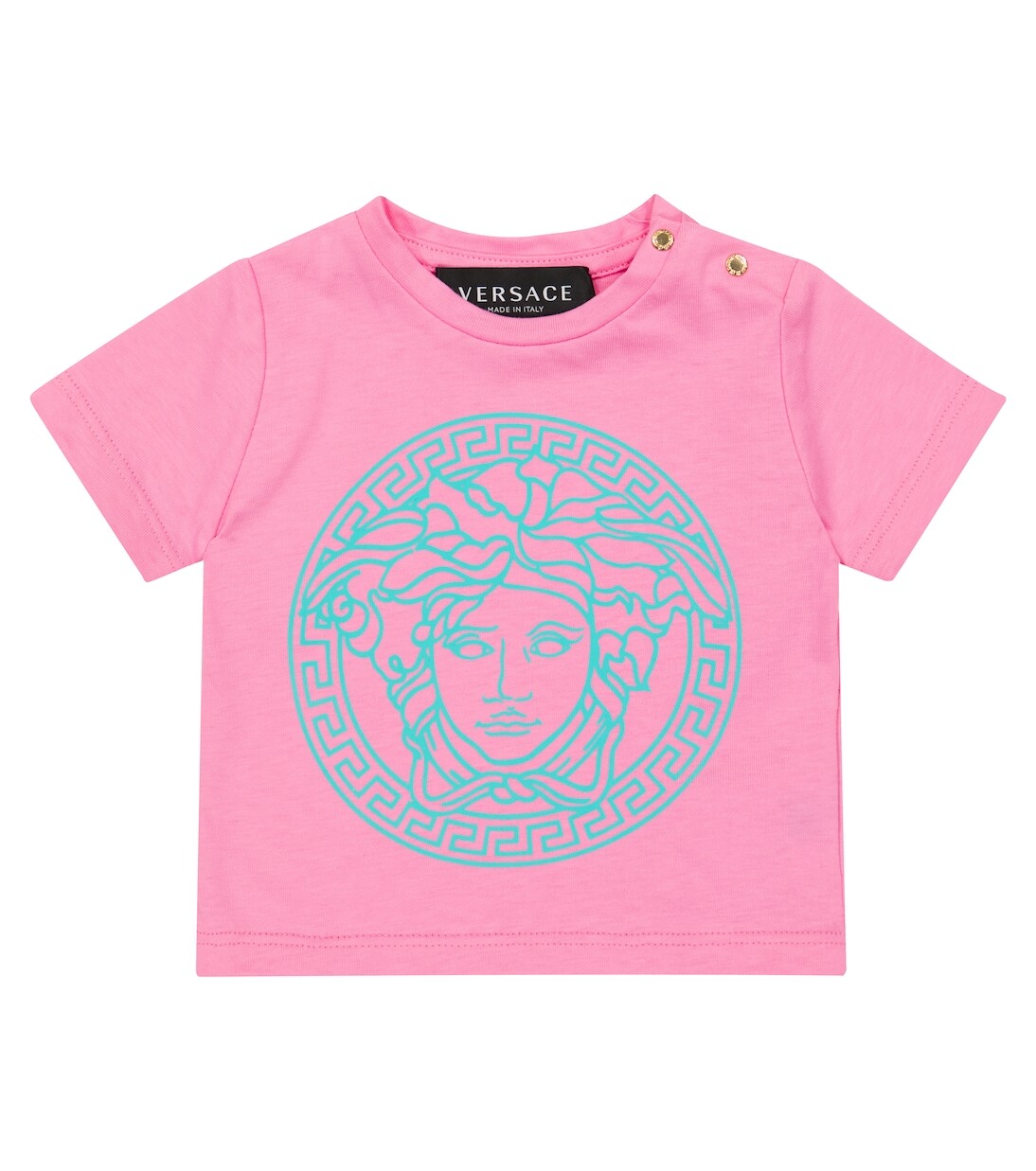 

Футболка из хлопкового джерси с детским принтом Versace Kids, розовый