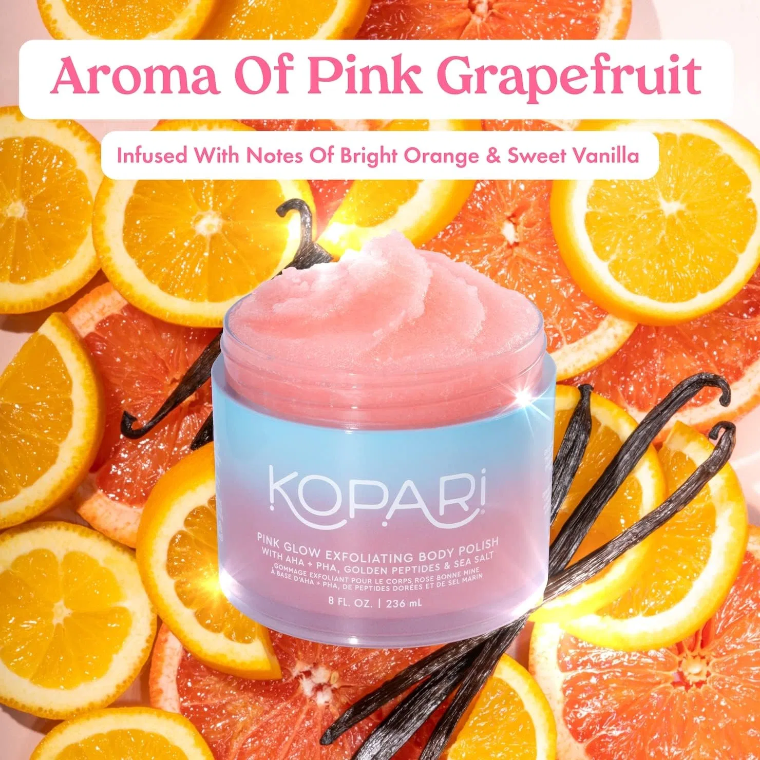 Скраб для тела AHA Kopari Pink Glow Exfoliating Body Polish, 237 мл, розовый — фото 4