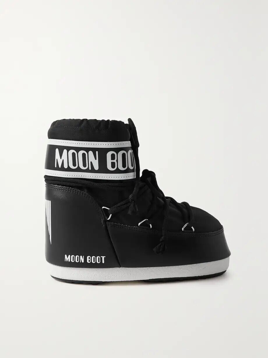 Зимние ботинки Moon Boot Icon Low из искусственной кожи, черный