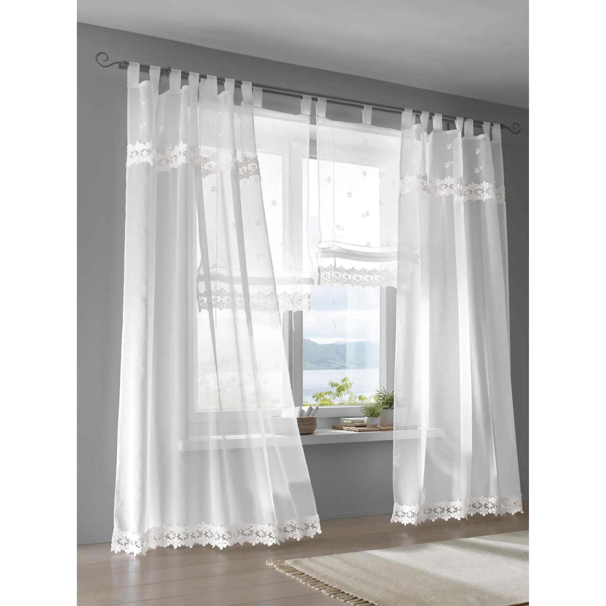 

Римская штора с петлями Heine Home, белый