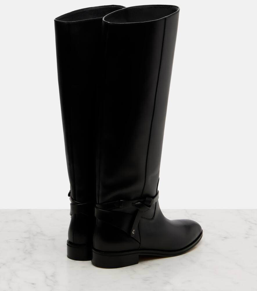 Лоутон кожаные высокие ботинки до колена Jimmy Choo, Black/Blac — фото 2