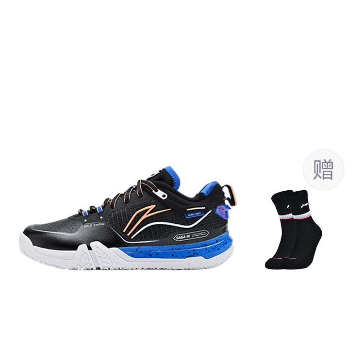 

Saga 3pro амортизаторы нескользящие устойчивые к истиранию низкие кроссовки для бадминтона унисекс Night Elf LINING, черный