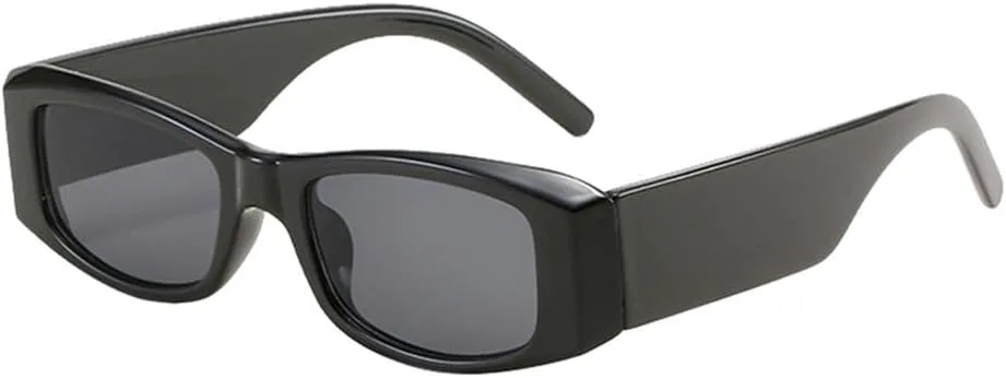 

Модные прямоугольные солнцезащитные очки для мужчин и женщин, роскошные солнцезащитные очки в широкой оправе, винтажные, маленькие, черные TYUVIVO, Black Black