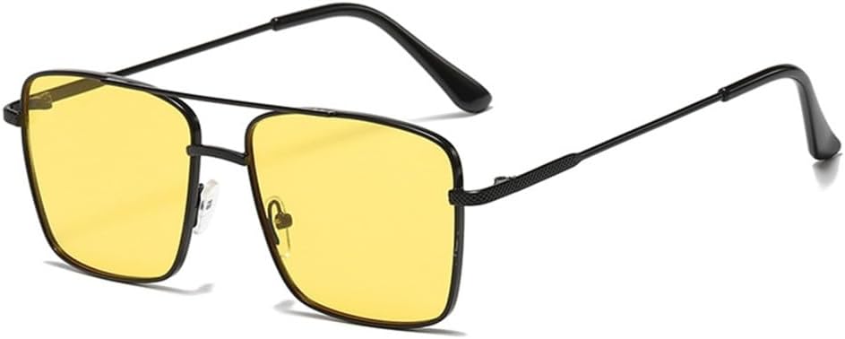 

Новые солнцезащитные очки в стиле ретро 2025 года с металлическим корпусом, женские, с прозрачными линзами с градиентом цвета «океан», защита от ультрафиолета UV400, мужские солнцезащитные очки DSXLY, Black Yellow