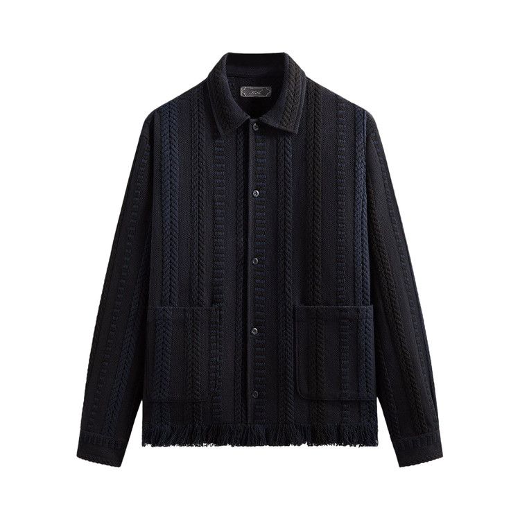 

Рубашка Kith Mixed Stripe Tweed Boxy Collared Overshirt, Nocturnal