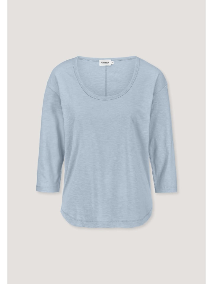 

Футболка с длинными рукавами Hessnatur Light Slub, свободного кроя, изготовлена из чистого органического хлопка жемчужно-голубого цвета