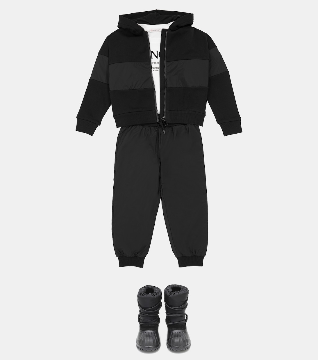 Спортивный костюм с логотипом Moncler Enfant, черный — фото 2